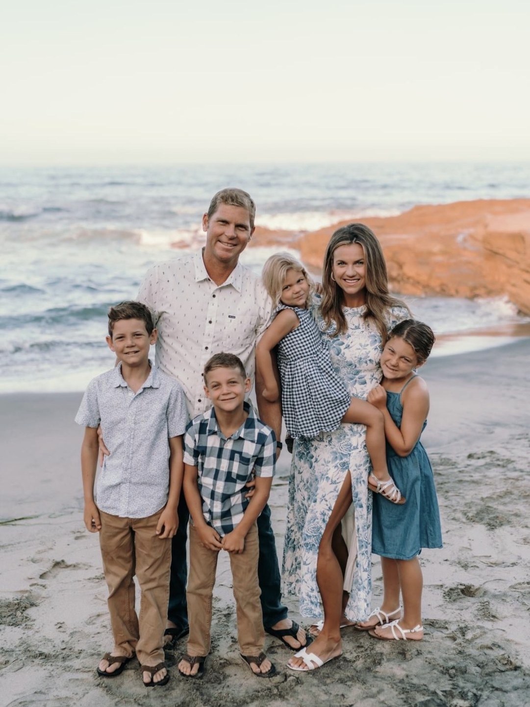 Katy Sullivan and her family at the beach in San Diego